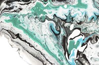 Fluid Acrylic On Emerald Waves Fine Art Print