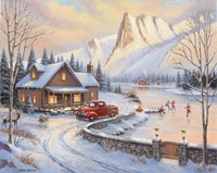 Skating in the Rockies Fine Art Print