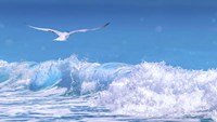 Gull In The Waves Fine Art Print
