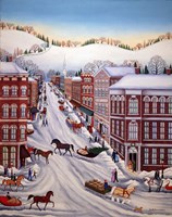 Shopping In Town Fine Art Print