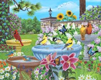 Birdbath Garden Fine Art Print
