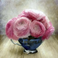 Jubilee Celebration Roses in a  Blue China Cup Fine Art Print