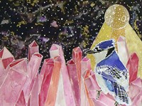 Cosmic Crystal Blue Jay Fine Art Print