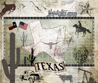 Vintage State Texas Fine Art Print