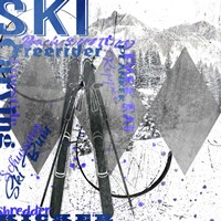 Extreme Skier Word Collage Fine Art Print