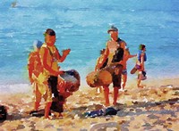 Beach Drummers Fine Art Print