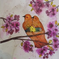 Sous Les Cerisiers Fine Art Print