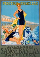 Vintage Spanish Family Pool Fine Art Print