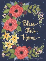 Floral Bless This Home Fine Art Print