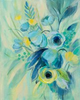 Elegant Blue Floral II Framed Print