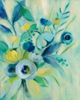 Elegant Blue Floral I Framed Print