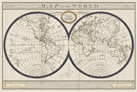 Torkingtons World Map with Indigo Fine Art Print