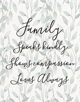 Family Speaks Kindly - Leaves Fine Art Print
