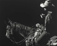 Cowboy Scratchboard I Fine Art Print