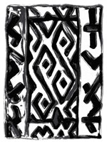 African Textile Woodcut V Fine Art Print