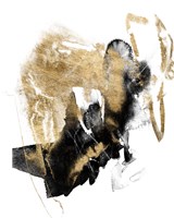 Black & Gold Splash I Framed Print