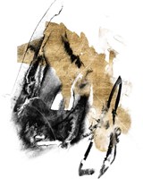 Black & Gold Splash IV Framed Print