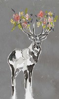 Deer & Flowers I Fine Art Print