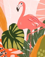 Jungle Flamingo I Framed Print