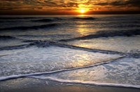 Sunset Reflection On Beach, Cape May NJ Fine Art Print
