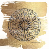 Brushed Gold Compass Fine Art Print