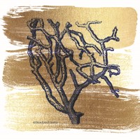 Brushed Gold Branch Coral Fine Art Print