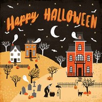 Spooky Village IV Happy Halloween Fine Art Print