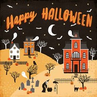 Spooky Village IV Happy Halloween Framed Print