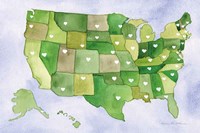 USA Capital Map Fine Art Print