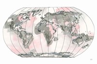 World Map Blush v2 Fine Art Print