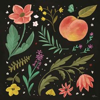 Spring Botanical II Black Fine Art Print