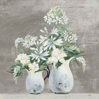 Late Summer Bouquet III Greige Framed Print