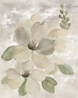 White on White Floral II Sage Fine Art Print