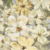 Scattered Spring Petals Neutral Gray Crop Fine Art Print