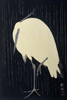 Egret in the Rain, 1925-1936 Fine Art Print