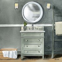 Smoky Gray Bath II Fine Art Print