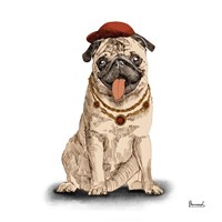 Pugs in Hats I Fine Art Print