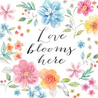 Whimsical Blooms Sentiment I Fine Art Print