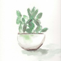 Watercolor Cactus Still Life III Fine Art Print