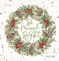 Be Merry & Bright Wreath Fine Art Print