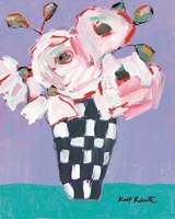 Bouquet on Cornflower and Jade Fine Art Print