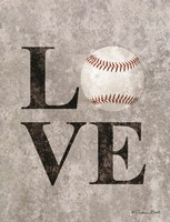 LOVE Baseball Framed Print