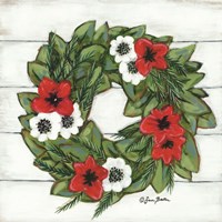 Magnolia Winter Wreath Fine Art Print