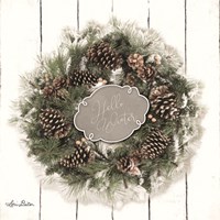 Hello Winter Wreath Fine Art Print