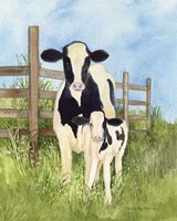 Farm Family Cows Framed Print