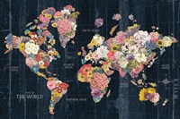 Botanical Floral Map Words Fine Art Print