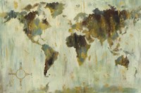 Bronze World Map Fine Art Print