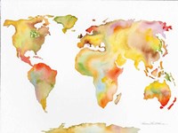 Watercolor World Map Fine Art Print