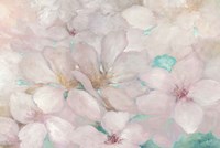 Apple Blossoms Teal Fine Art Print