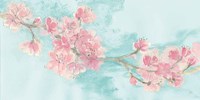 Cherry Blossom II Teal Fine Art Print